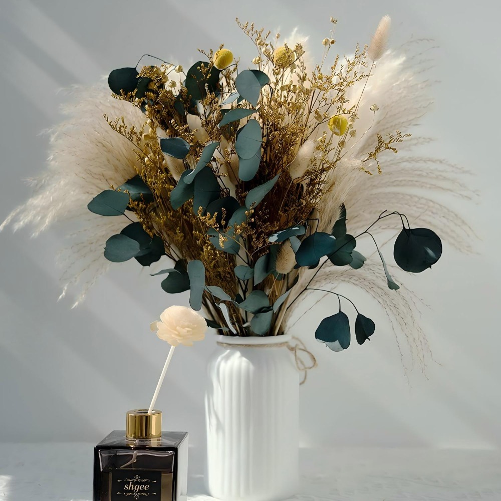 Natural Dried Pampas Grass Bou - огляд і ціна Eucalyptus Preserved